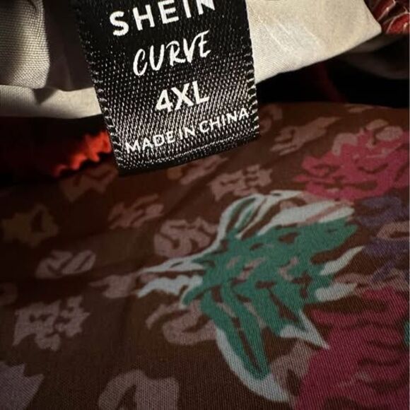 NEW Women’s Plus Size Patchwork Printed Waist Tie Skirt With Ruffle Trim - Picture 6 of 6